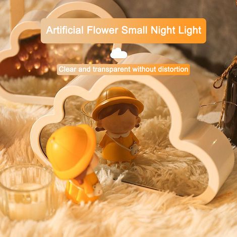 Lampe Tulipe Nuage DIY Miroir Tulipe Veilleuse Lampe de Table Décorative pour Chambre Cadeau pour Filles (1/2)