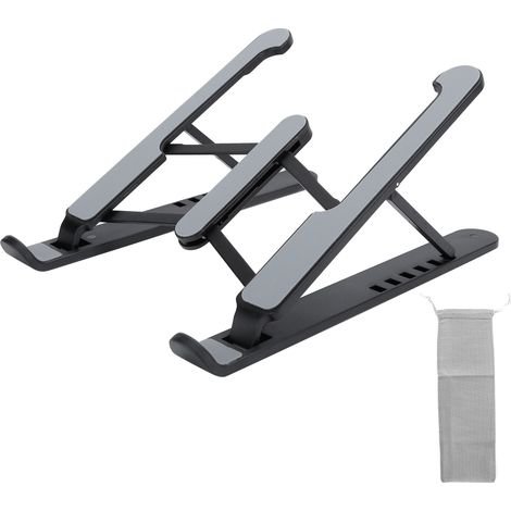 Support pour Ordinateur Portable Réglable et Pliable - Support de Refroidissement avec Base Souleveuse pour Laptop 17 Pouces (Noir) (1/5)