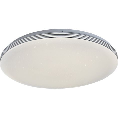Plafonnier LED Toma effet ciel étoilé blanc/chrome Rabalux 40W IP44 (1/5)