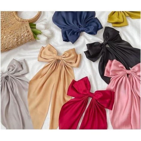 Barrette à Cheveux Nœud en Satin - Antidérapante - Durable - Design Élégant