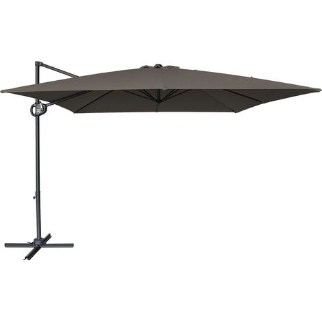 Axi Mira Parasol Déporté Carré 300 X 300 Cm, Anthracite/Taupe Pour Le Jardin / Terrasse, Toile Anti-Uv Indice Upf 30+ Pied En Croix Et Housse De Protection Inclus Inclinable Et Pivotant À 360°