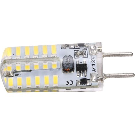 Lampadina LED GY6.35 da 3W 300LM 12V AC per lampadari e plafoniere, luce bianca fredda 6000-6500K, 48 LED in silicone (1/4)