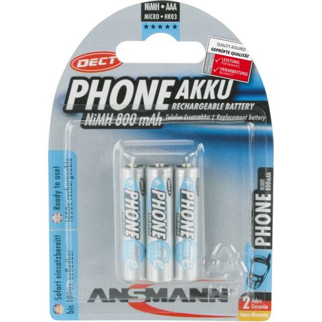 Ansmann DECT maxE HR03 Micro (AAA)-Akku NiMH 800 mAh 1.2 V 3 St.