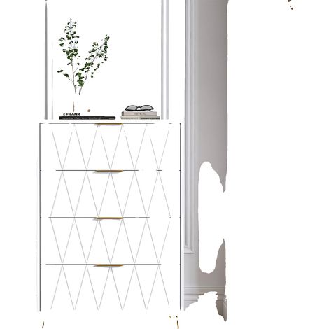 Cassettiera a quattro cassetti, design moderno e minimalista, bianca (1/2)
