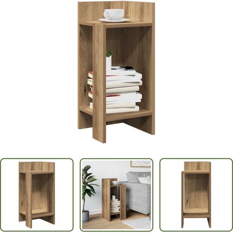 Holzbeistelltisch - Beistelltisch mit Ablage Artisan-Eiche 25,5x27x60 cm (1/5)