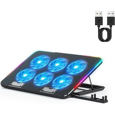 RGB-Laptop-Kühlpad, Gaming-Laptop-Kühler, Laptop-LED-Lüfter, Kühlständer