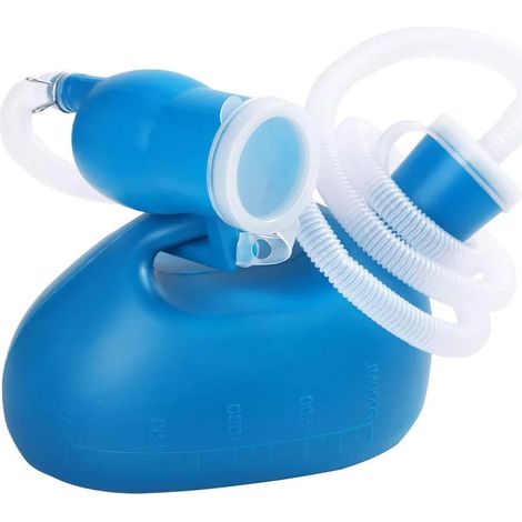 Bouteille à urine de 2000 ml pour hommes avec long tuyau et bouchon étanche, adaptée aux personnes âgées et alitées. (1/3)