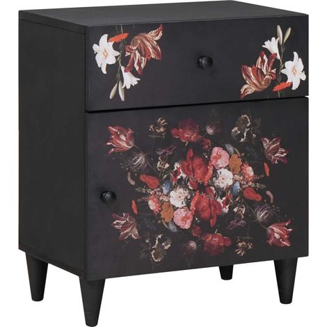 vidaXL Comodino Multicolore 50 x 33 x 60 cm Legno di mango