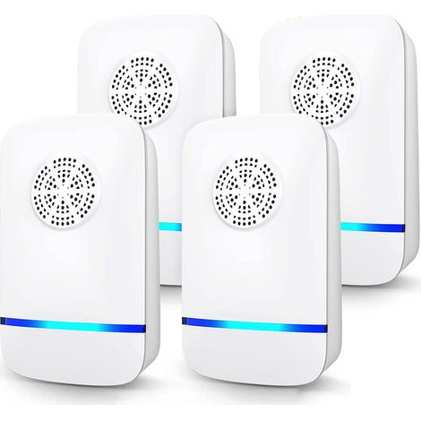 Répulsif Ultrasons 4 Pack Repulsif Souris Prise Anti Moustique Ultrason Electrique Ultrason Souris et Rats Portable Anti Moustique Interieur pour Souris Rongeurs Moustique Cafard Araignée