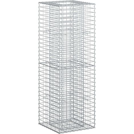 Gabionen Hochbeet Silber vidaXL