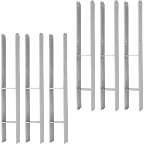 6x Supporto per palo H Anchor 121MM zincato a caldo Carport per palo Anchor (1/5)