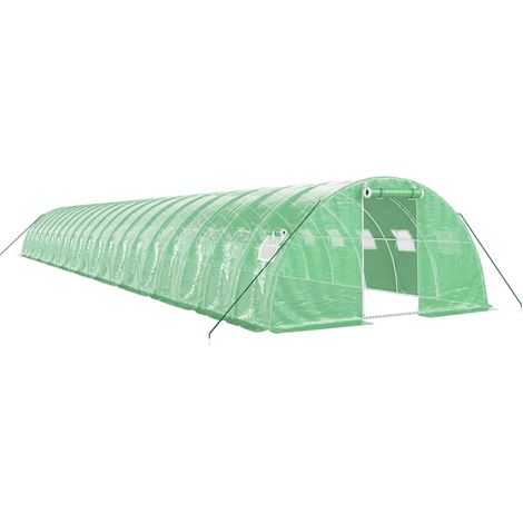 Serra tenda riparo piante fiori ortaggi con struttura in acciaio 80 m² 20 x 4 x 2 m verde 020044636