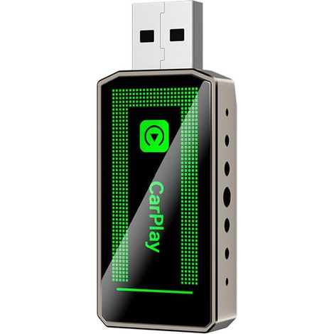 Se trata de un adaptador inalámbrico 2 en 1 para CarPlay, compatible con Smart CarPlay y Android Auto, que convierte la conexión por cable en inalámbrica mediante USB. (1/3)