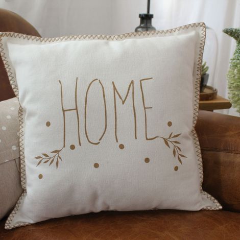 Coussin déhoussable 40x40cm écru "HERITAGE" - 40x40cm - Ecru (1/3)