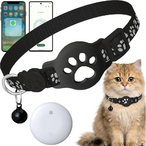 Pour Collier Airtag pour Chien Apple, Collier Chat airtag étanches,étui Airtag en Silicone Souple pour Chiens et Chats,Colliers d'animal de, Blanc