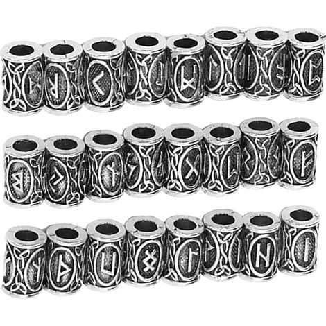 24 geflochtene Perlen aus Silberlegierung, einzigartige Vintage-Designs für Dreadlocks und Bärte, Haaraccessoires für Männer. (1/5)