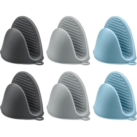 Gants de cuisine en silicone, lot de 3 paires, mini gants épais résistants à la chaleur, pour la pâtisserie et la cuisine, 3 couleurs (1/5)
