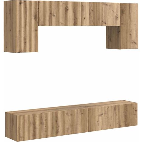 Maison Exclusive - TV-Schrankset Wandmontiert 4 pcs Sonoma-Eiche