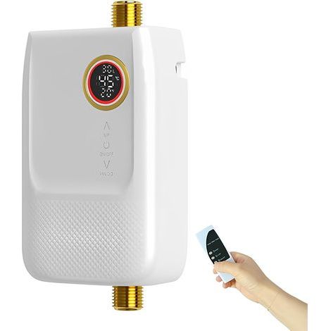 Chauffe-eau électrique instantané 5500W avec affichage LED de la température, 230V, convient aux cuisines et salles de bains, chauffe rapidement. (1/5)