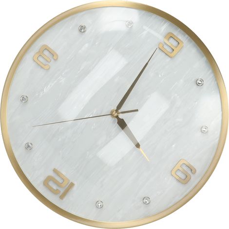Horloge murale ronde nordique en cuivre massif, idéale pour le salon, la cuisine ou le bureau (JY-81027 L) (1/5)