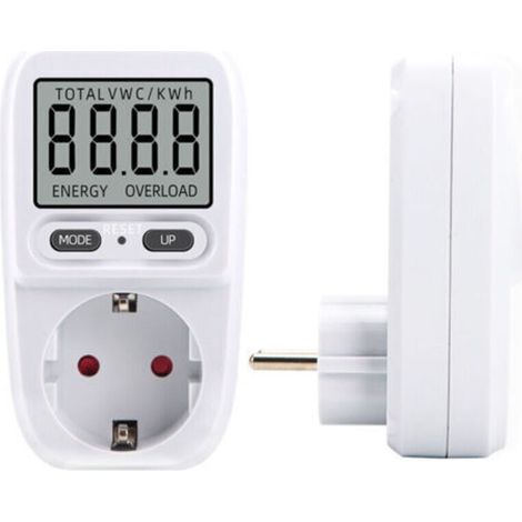 Wattmètre 230 V/16 A,Wattmètre prise compteur d'énergie,consommation d'énergie mètre Contrôleur de Consommation Electrique avec l'écran d'affichage à cristaux liquides,puissance maximum 3680W(1 pièces (1/5)