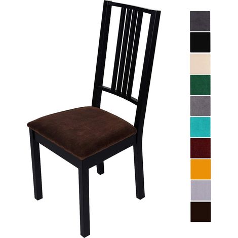 Housse de Chaise Universelle Lavables, Manger Universel, très Facile à Nettoyer et Durable Marron 4 pièces (1/5)