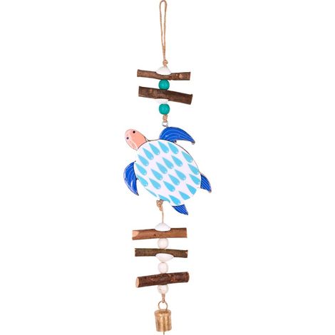 Colgante de tortuga de madera azul con ramas 46 cm (1/5)