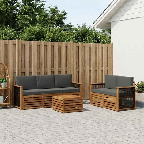vidaXL Outdoor-Sofagarnitur 6 Stk. Natur und Anthrazit (1/5)