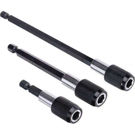 Lot de 3 rallonges de tournevis à dégagement rapide, porte-embout hexagonal 1/4", magnétiques (1/5)