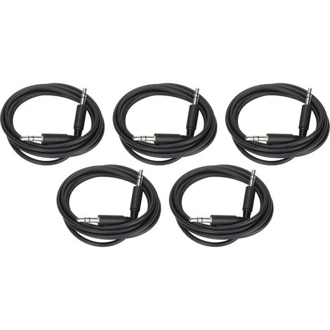 Câble audio jack 3,5 mm mâle à mâle, lot de 5, cordon auxiliaire HiFi pour voiture, chaîne hi-fi, casque, enceinte, MP3 et téléphone (1/5)