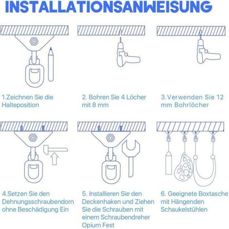 SUS304 Acier Inoxydable Lourds Crochet De Plafond, Crochets de Suspension, 4 Vis de Fixation pour Béton Bois Ensembles, Yoga, hamac (1/4)