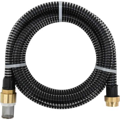 Tuyau d'aspiration avec raccords en laiton, noir, 1,1" 5 m PVC (1/5)