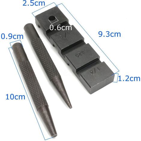Kit de reparación de cadena para motosierra con mandril extraíble: mandril y conector profesionales de 2 piezas fabricados en acero al carbono. Compatible con pasos de 1/4", 3/8", .325", 3/8" y .404".