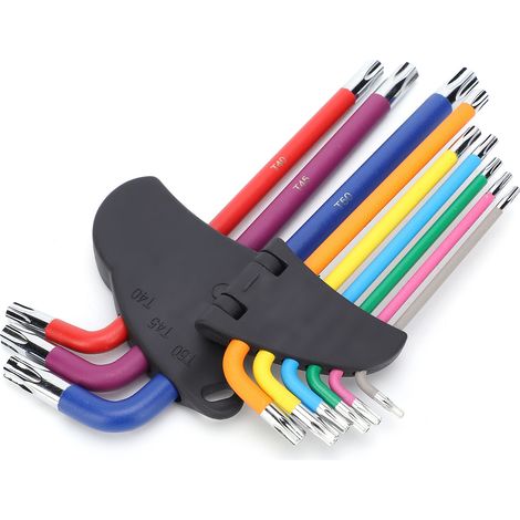 Jeu de 9 Clés Allen Étoile Multicolores - Outils de Réparation et Bricolage (1/5)