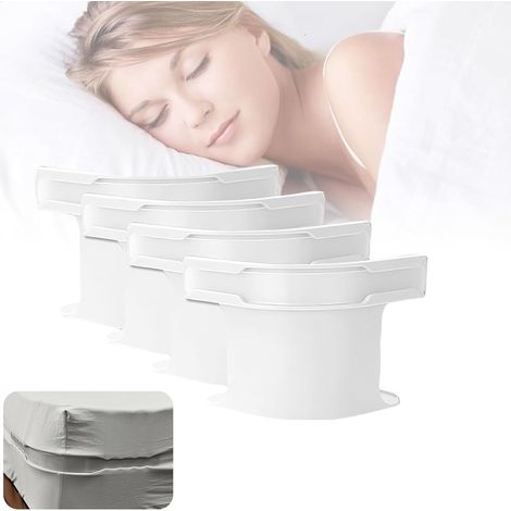 Lot de 4 supports de draps de lit avec bandes de verrouillage amovibles pour protège-matelas, literie, couvertures (blanc) (1/5)