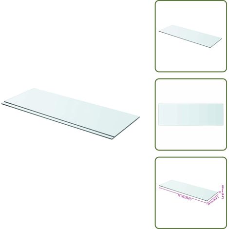 The Living Store Mensole in Vetro Trasparente 2 pz 70x25 cm - Mensola trasparente