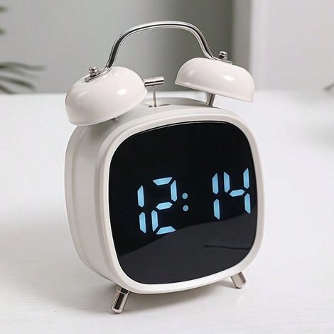 Horloge réveil compacte et stylée, volume élevé, alimentation double (USB + batterie), 1 pièce, cadeau pour salon, chambre, bureau, décoration de maison, décoration de pièce, cadeau de la Saint-Valent (1/4)