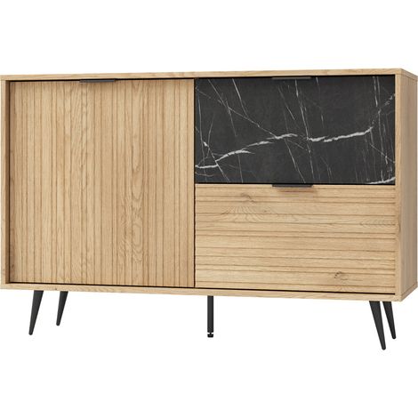Bufé 1 puerta 2 cajones Luka Madera y Negro (1/5)
