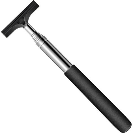 Glace rétractable pour rétroviseur de voiture et Rétroviseur latéral rétractable avec poignée télescopique de 98 cm de long pour nettoyage de la pluie sur le verre (noir)