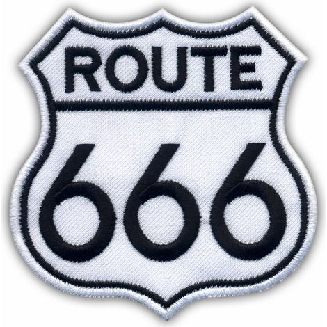 Patchion Route 666 - Applicazione termoadesiva / retro termosaldabile - Toppa/distintivo/emblema ricamato