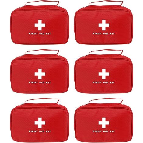 Erste-Hilfe-Tasche Rot 6 Stück mit Griff, kompakt, wasserdicht, für Notfälle