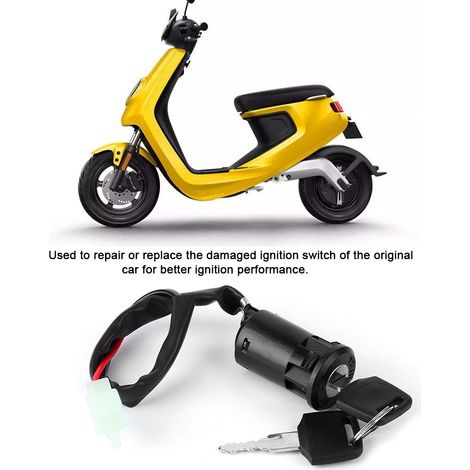 Universeller Zündschalter für Motorräder, verkabelt für 2-polige Elektrofahrzeuge (Zubehör für Honda-, Yamaha- und Suzuki-Roller, Quads und Motorräder) (1/4)