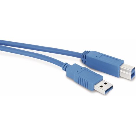 S-IMPULS USB3.0 Anschlusskabel, A/B, 1,8 m, blau