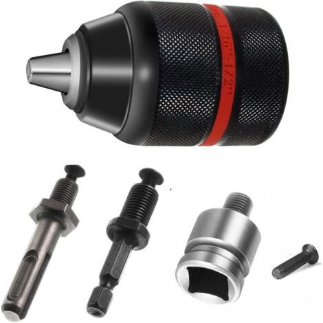 Schnellspannbohrfutter 1,5–13 mm mit selbstspannendem 1/2"-20UNF-Bohrfutter und SDS-Plus-Adapter (1/4)