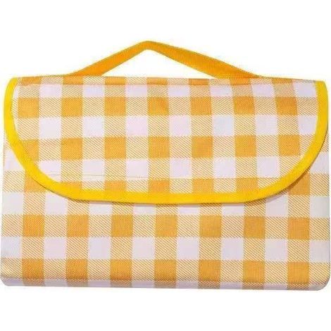 Picnic blanket (yellow) 150 x 200 cm, foldable picnic tablecloth, waterproof and sand-proof beach mat (1/5)