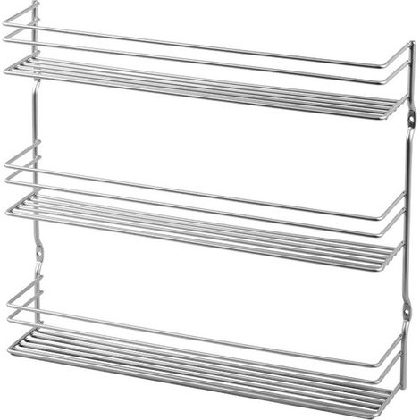 Étagère à épices 3 niveaux 36 x 32 x 8 cm – Mélange de matériaux Polytherm – Revêtement anti-rouille et UV – Argent – Metaltex (1/6)