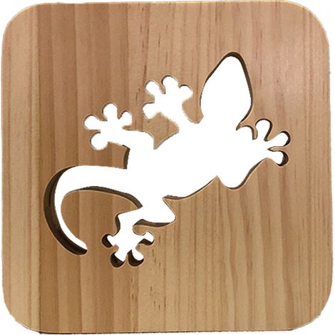 Wooden 3D lights, animal warm light night lights, decorative atmosphere gifts,1802