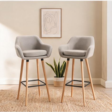 Tabouret de bar beige 55 x 48 x 100 cm (1/5)