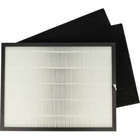 vhbw Filter Set compatible with Rowenta Intense Pure Air PU2120 - replacement for Rowenta XD6040FO, XD6040, H10 (2x activated carbon + 1x HEPA)