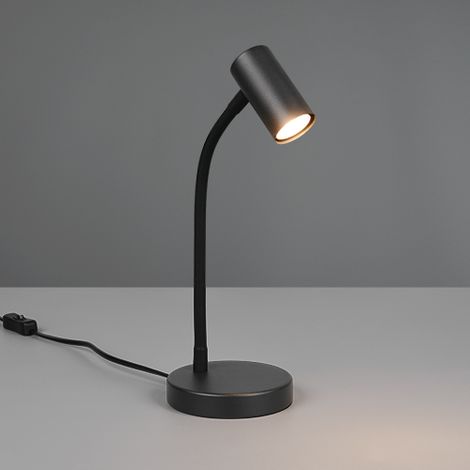 Lampe de bureau moderne noire à bras flexible, spot GU10 mini 5 W (1/3)